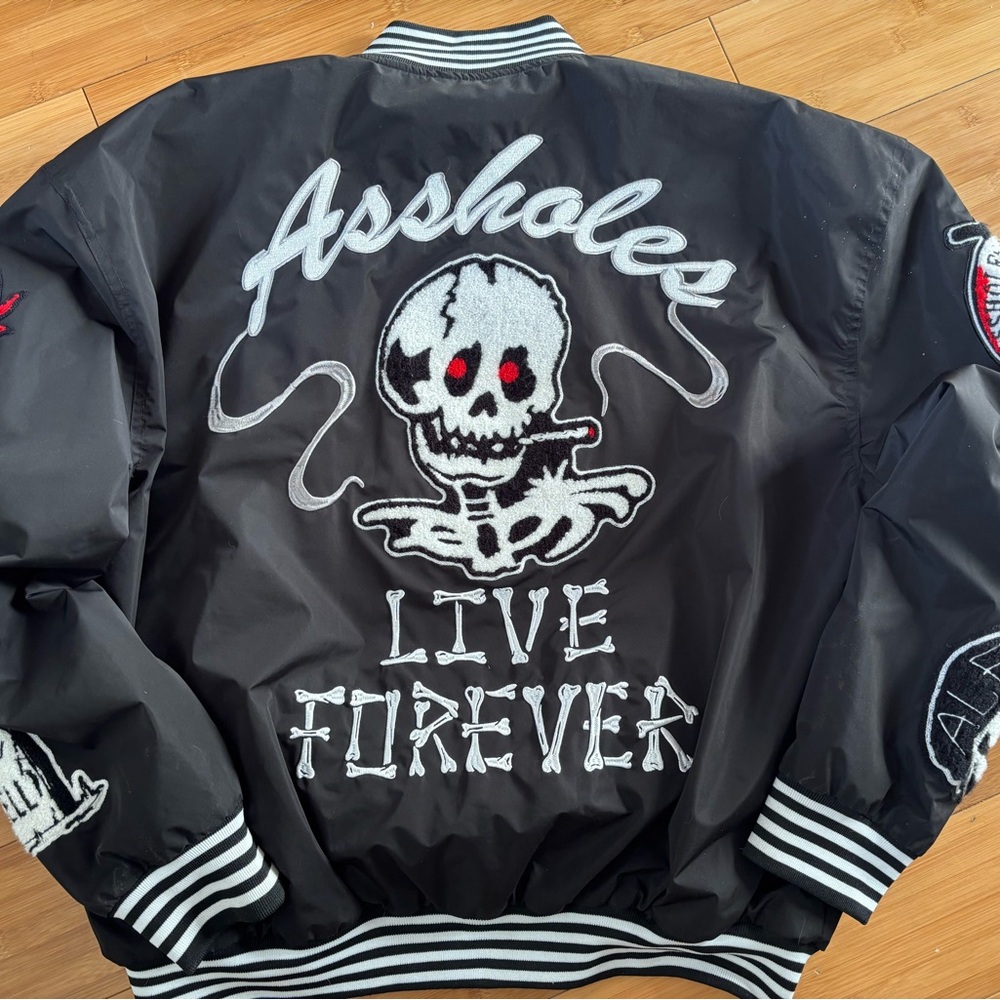 ALF smoking skull bomber jacket brand new